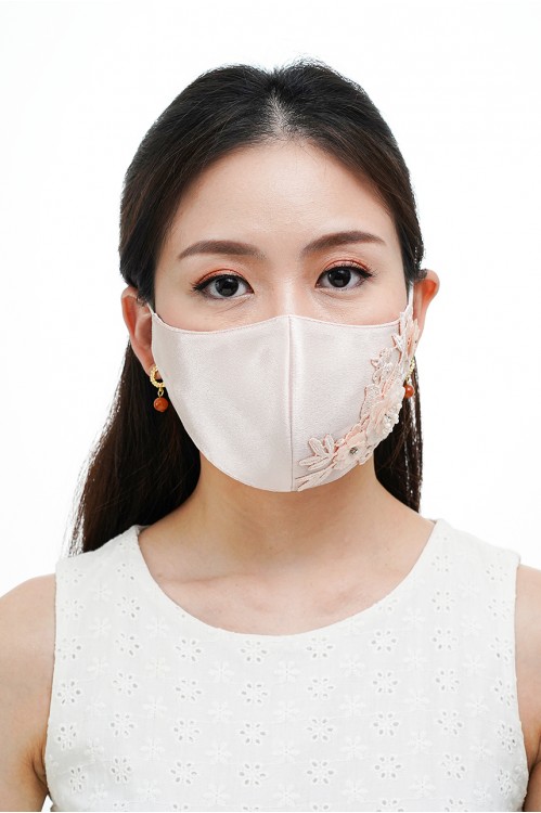 Ear Loop - 3D Lace Mask (Nude Blush)