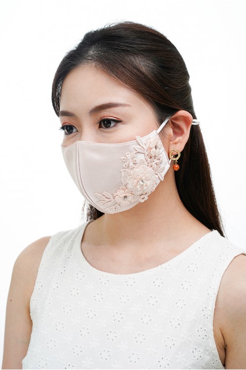 Ear Loop - 3D Lace Mask (Nude Blush)