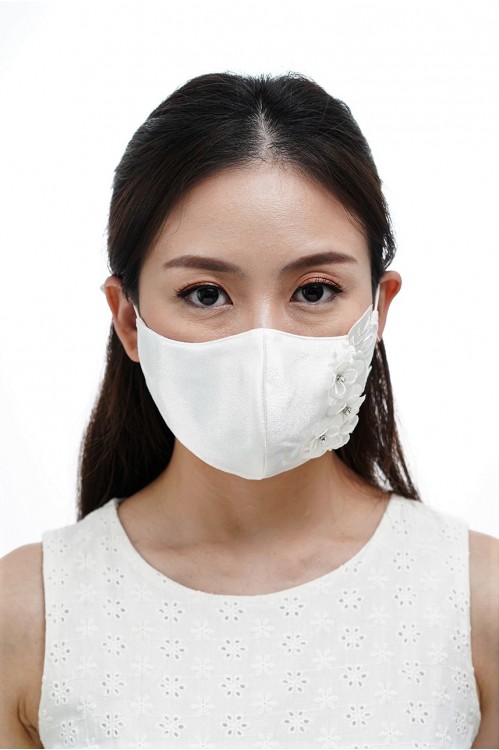 Ear Loop - 3D Lace Mask (White)