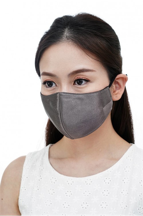 Ear Loop - Satin Silk Mask (Charcoal)