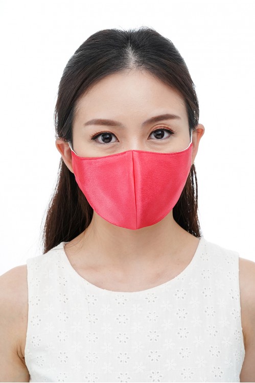 Ear Loop - Satin Silk Mask (Electric Pink)