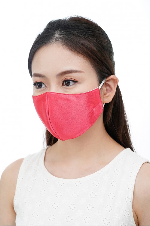 Ear Loop - Satin Silk Mask (Electric Pink)