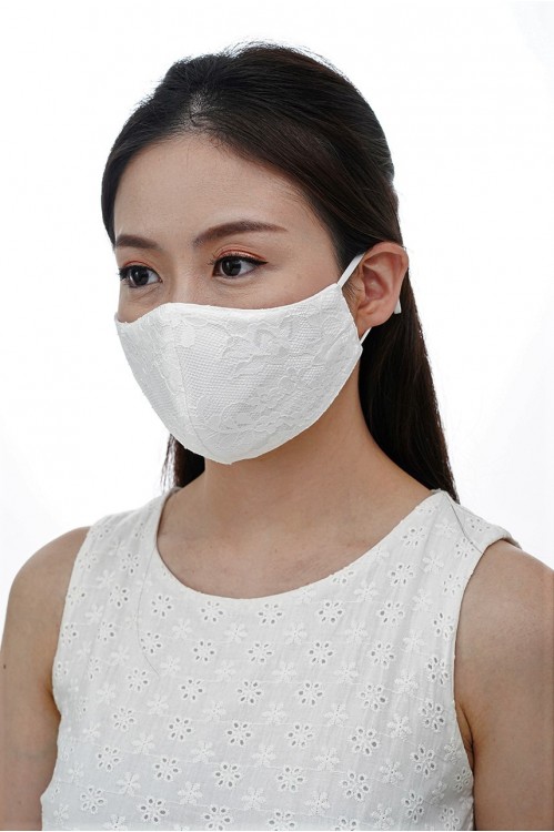 Ear Loop - Lace Mask (White)