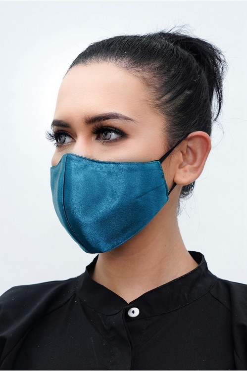 Ear Loop - Satin Silk Mask (Dark Turqoise)