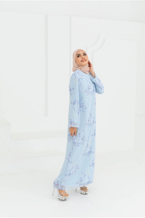 Dreamy Floral Jubah (Babyblue)