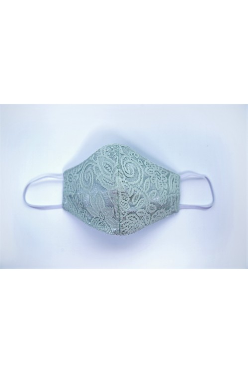 Ear Loop - Embossed Lace Mask (Apple Green)