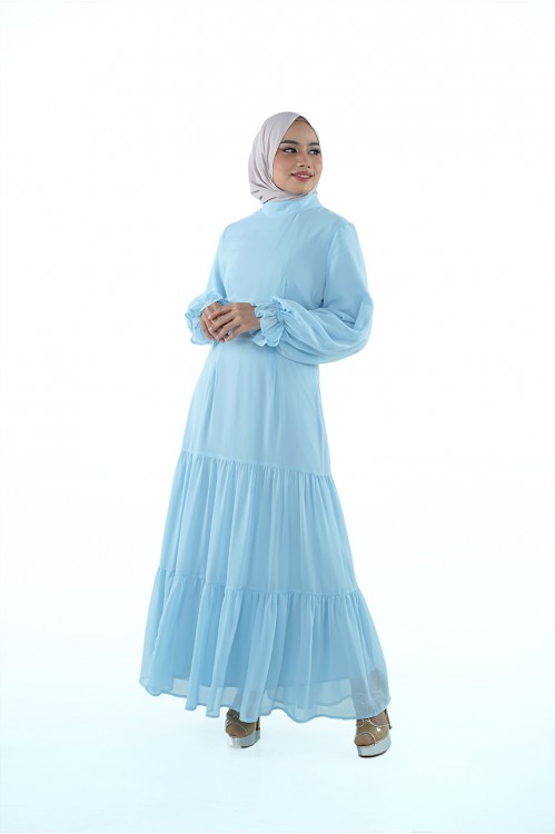 Ruffled Layered Maxi (Babyblue)