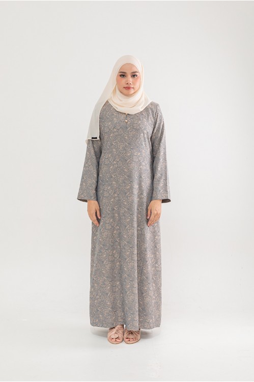 Abstract Imprint Jubah (Beige)