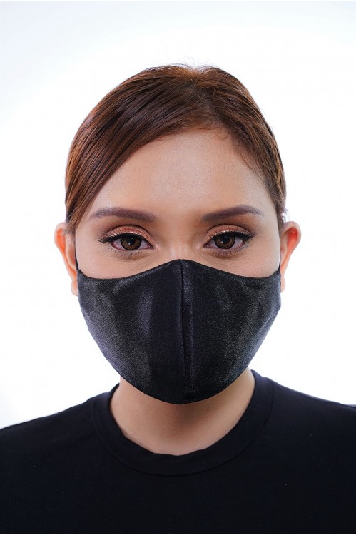 Ear Loop - Satin Silk Mask (Black)