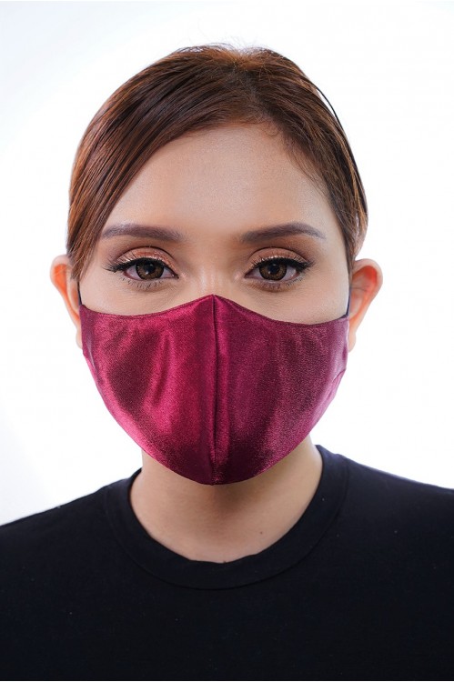 Ear Loop - Satin Silk Mask (Maroon)