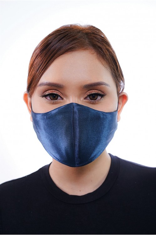 Ear Loop - Satin Silk Mask (Navy)