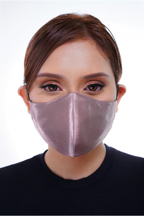 Ear Loop - Satin Silk Mask (Rose Gold)