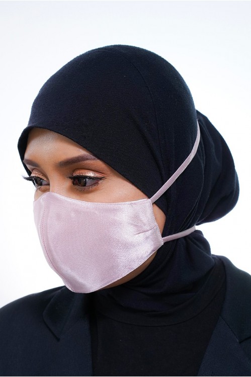 Tie Back - Satin Silk Mask (Powder Pink)