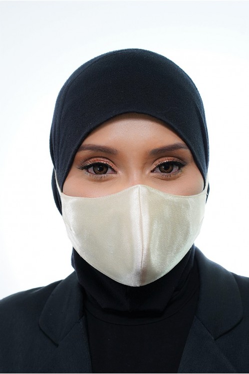 Tie Back - Satin Silk Mask (Light Gold)