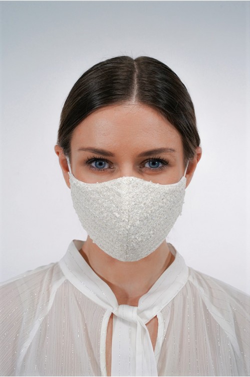 Ear Loop - Tweed Mask (Ivory)