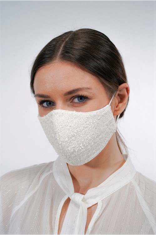Ear Loop - Tweed Mask (Ivory)