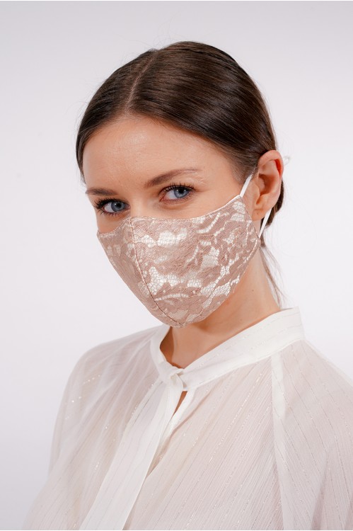 Ear Loop - Victorian Lace Mask (Nude Blush)
