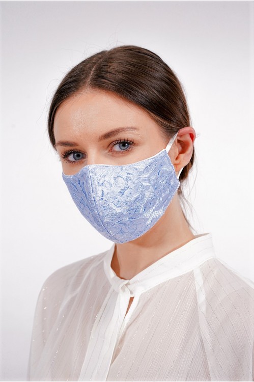 Ear Loop - Victorian Lace Mask (Babyblue)