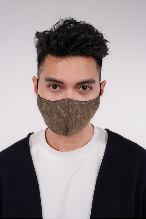 Men's - Gabardine Cotton Mask (Brown)