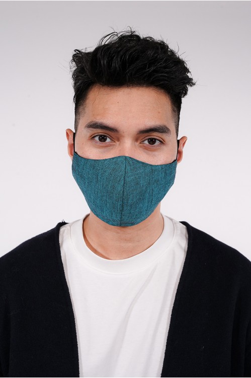 Men's - Gabardine Cotton Mask (Turqoise)