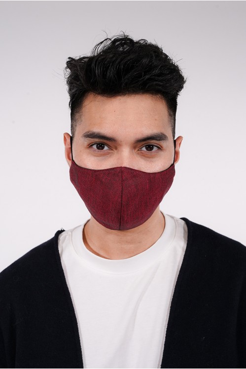 Men's - Gabardine Cotton Mask (Maroon)