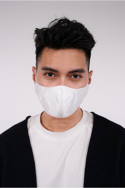 Men's - Shantung Silk Mask (White)