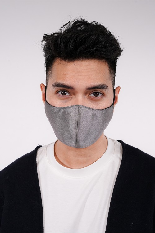 Men's - Shantung Silk Mask (Grey)