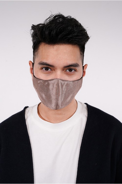 Men's - Shantung Silk Mask (Brown)