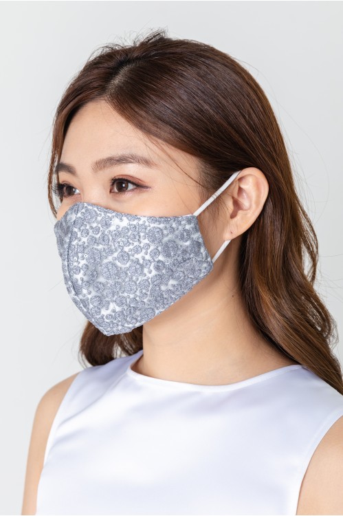 Ear Loop - Dotted Lace Mask (Grey)