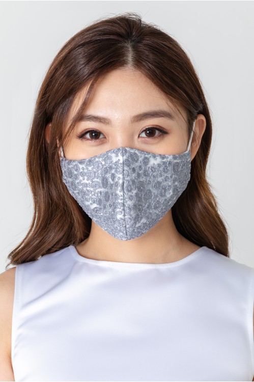 Ear Loop - Dotted Lace Mask (Grey)