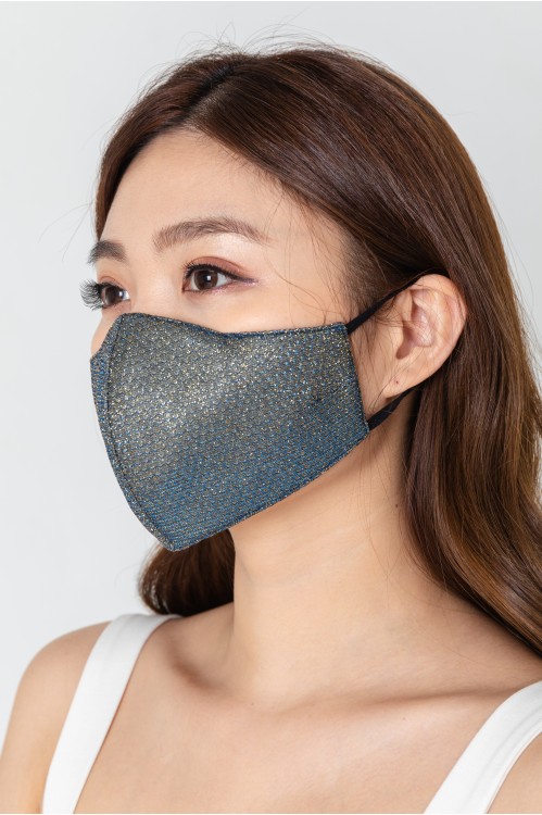 Ear Loop - Glitter Mask (Navy Blue)