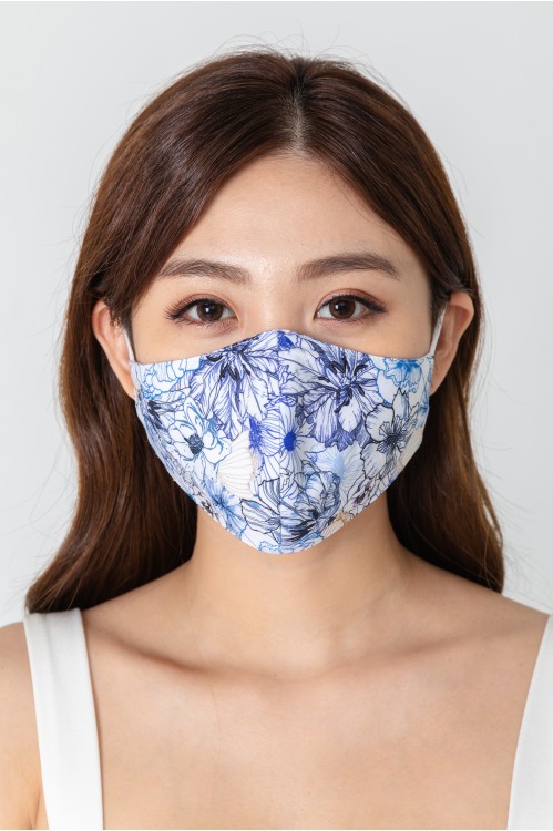 Ear Loop - Blue Orchids Mask