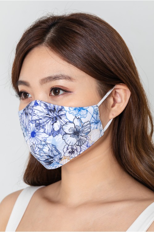 Ear Loop - Blue Orchids Mask