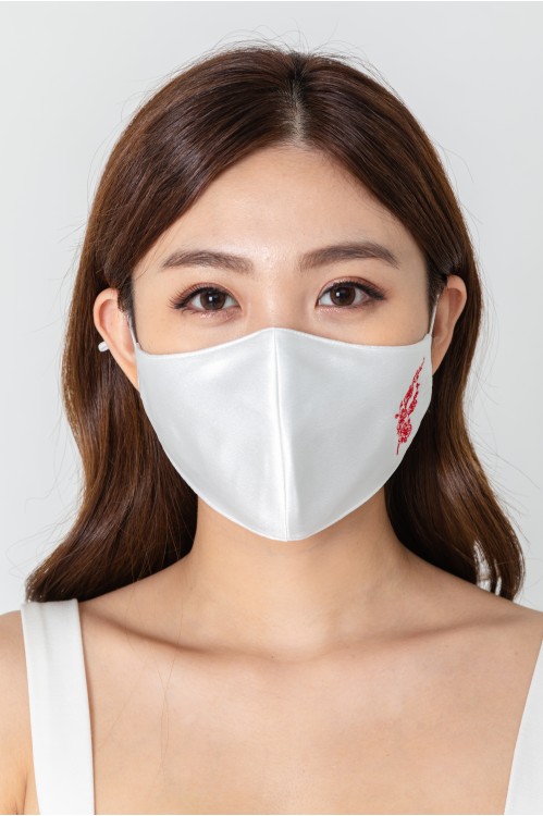 Ear Loop - Embroidered Orchid Mask