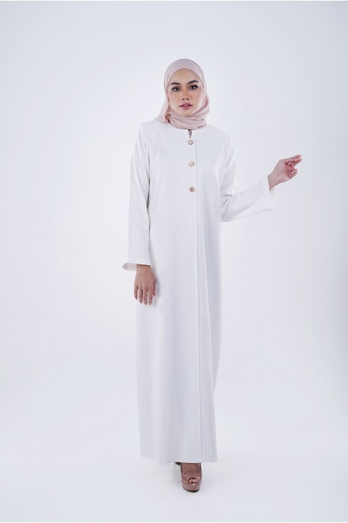 Gold Lined Jubah (White)