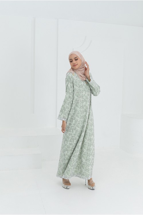 Textured Pastel Jubah (Green)