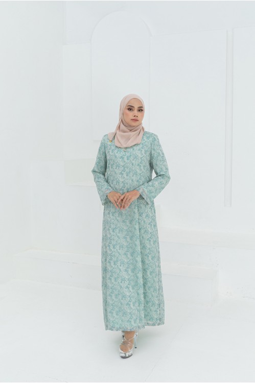 Textured Floral Jubah (Green)