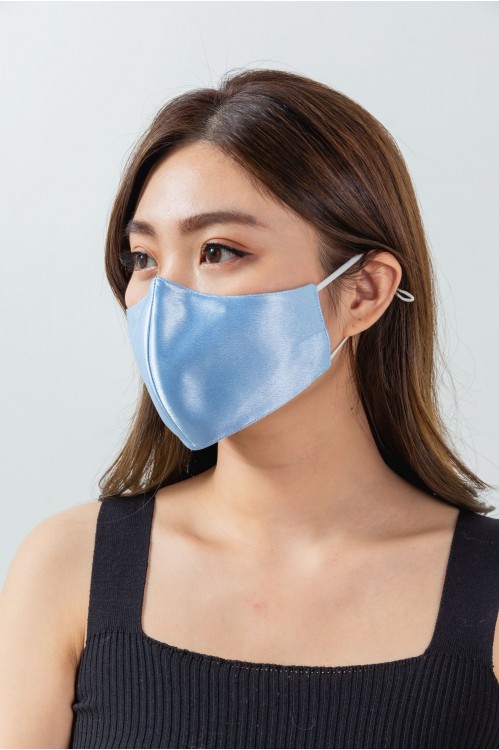 Ear Loop - Satin Silk Mask (Powder Blue)