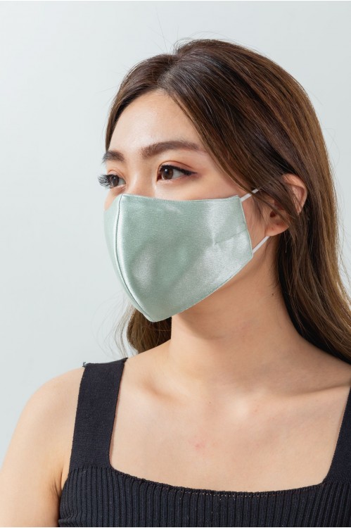 Ear Loop - Satin Silk Mask (Light Olive)