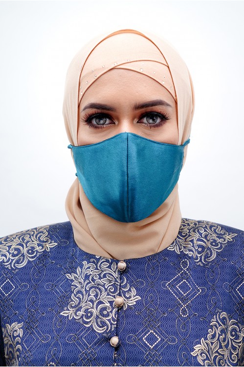 Tie Back - Satin Silk Mask (Dark Turqoise)