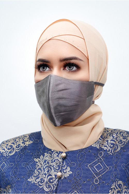 Tie Back - Satin Silk Mask (Charcoal)