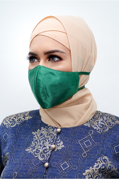 Tie Back - Satin Silk Mask (Emerald)