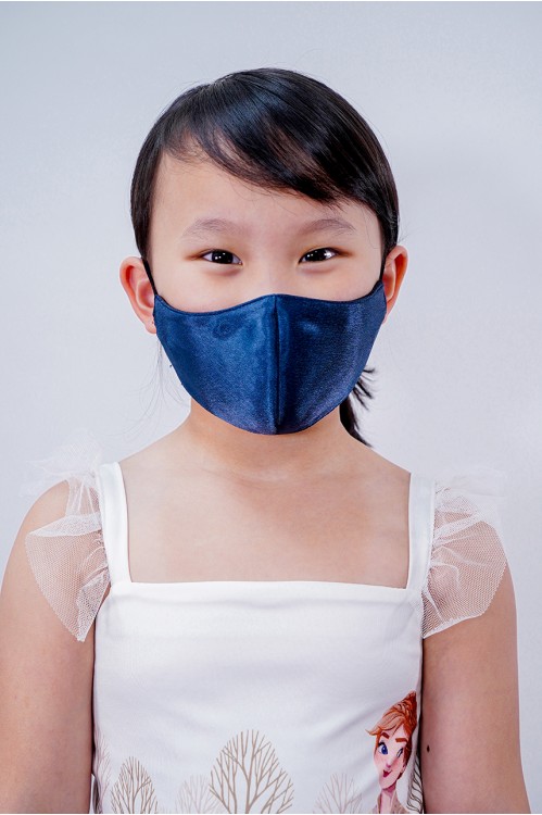 Kids - Silk Satin Mask (Navy)