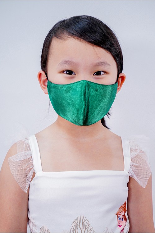 Kids - Silk Satin Mask (Emerald)