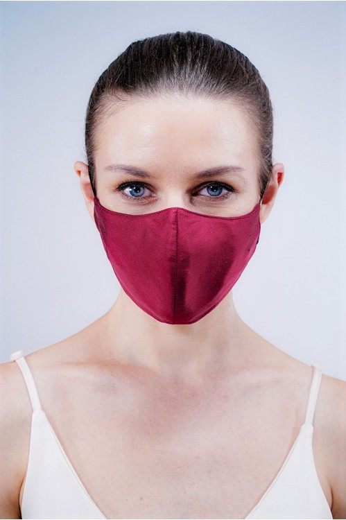 Ear Loop - Mulberry Silk Mask (Maroon)