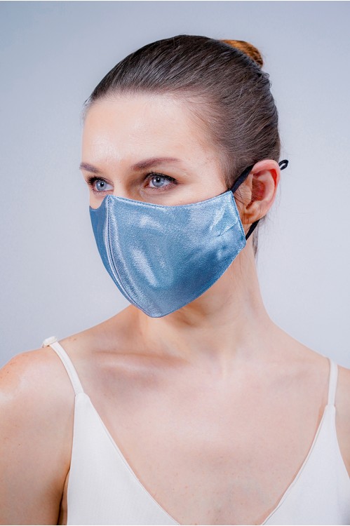 Ear Loop - Satin Silk Mask (Ash Blue)